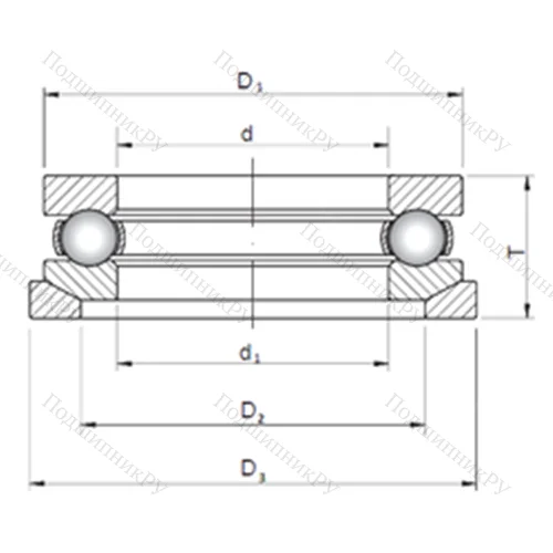 Подшипник шариковый упорный 53212U+U 212 от производителя  CX