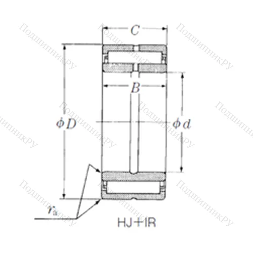 Подшипник игольчатый радиальный HJ-142216+IR-101416 от производителя  NSK Подшипник игольчатый радиальный HJ-142216+IR-101416 от производителя  NSK