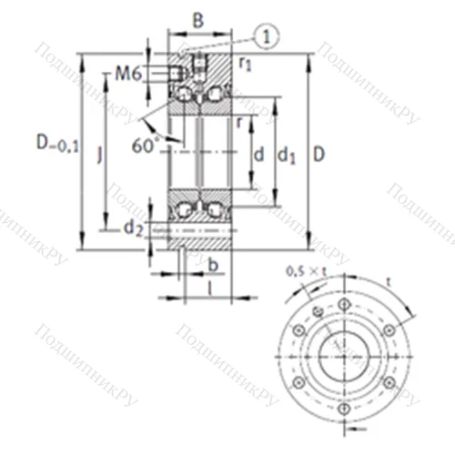 Подшипник шариковый упорно-радиальный ZKLF 30100-2RS от производителя  INA