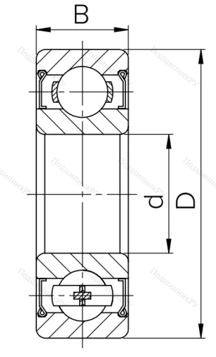 Шариковый однорядный подшипник 80202 (6202 ZZ) в Перми
