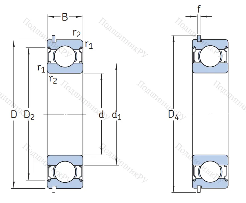 Однорядный шариковый подшипник