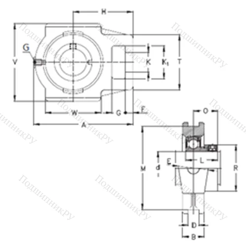 Подшипниковый узел шариковый радиальный RTUE 80