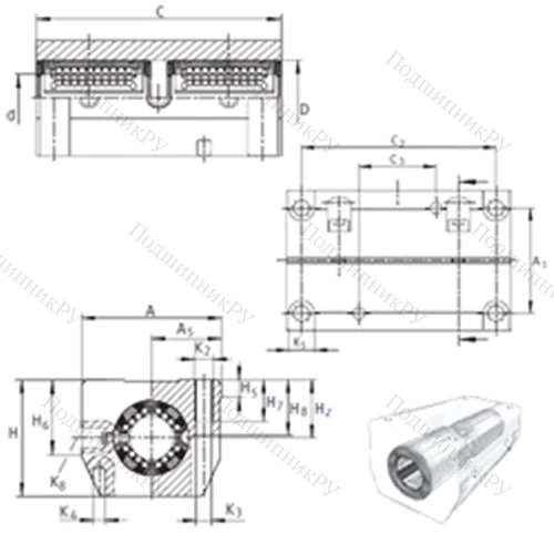Подшипник шариковый линейный