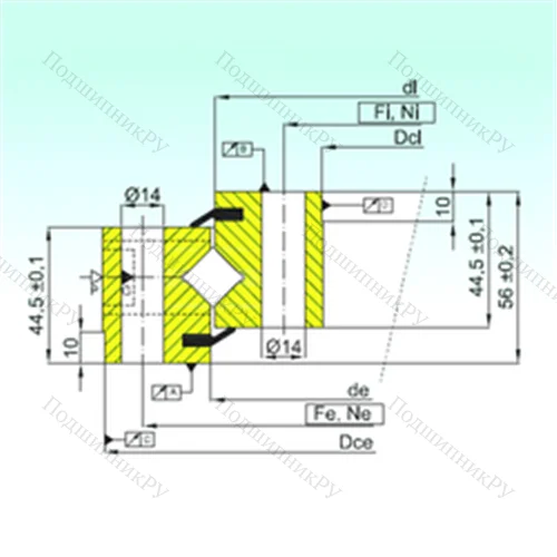 Подшипник роликовый опорно-поворотный NR 1.14.1094.201-3PPN