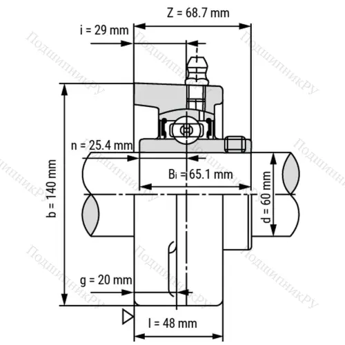 Подшипниковый узел SS-UCFL 212 - Вал: 60 мм от производителя  LPZ