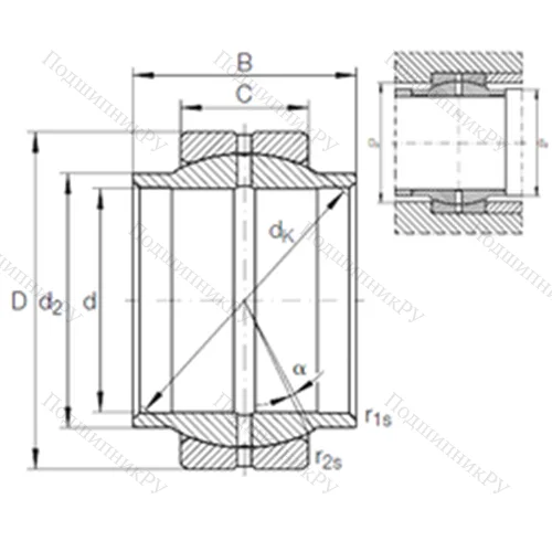 Подшипник скольжения сферический GE 160 LO