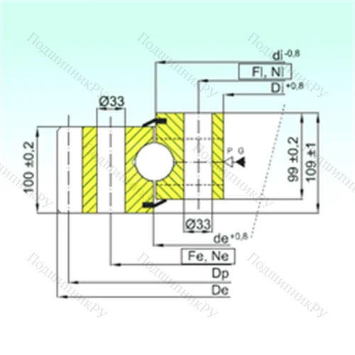 Подшипник шариковый опорно-поворотный EB 1.50.1900.400-1SPPN от производителя  ISB