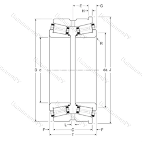 Подшипник роликовый радиально-упорный 110050X/110098XH от производителя  Gamet