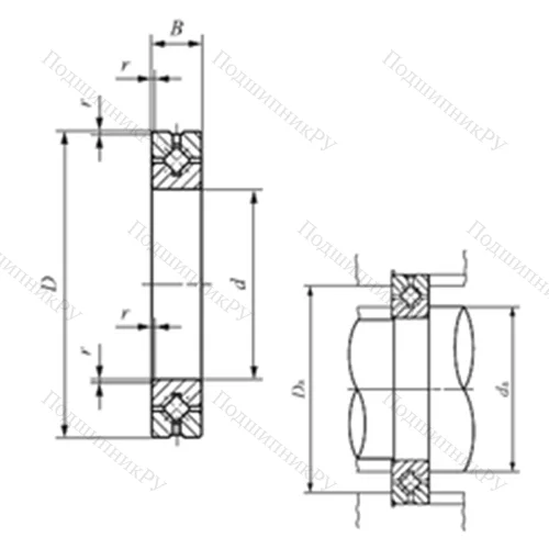 Подшипник роликовый упорно-радиальный с четырехточечным контактом CRBH 25025 A