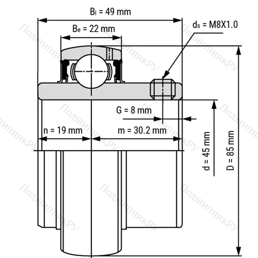 Радиальный шарикоподшипник из нержавеющей стали