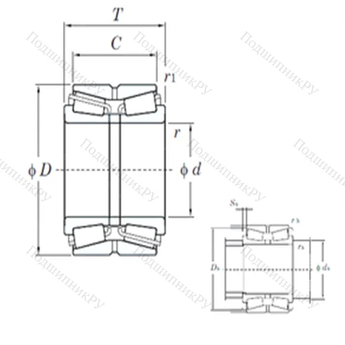 Подшипник роликовый радиально-упорный 46220A
