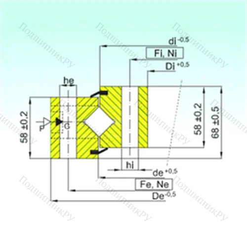 Подшипник роликовый опорно-поворотный NR 1.16.1534.400-1PPN