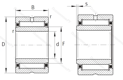 Игольчатый подшипник NA 4908 XL от производителя  INA