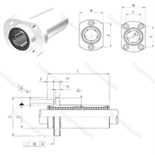 Подшипник шариковый линейный LMHP 12LUU от производителя  Samick