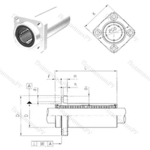 Подшипник шариковый линейный LMKP 12LUU от производителя  Samick