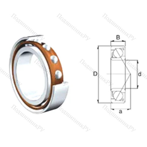 Подшипник шариковый радиально-упорный 7205B-2RS от производителя  ZEN