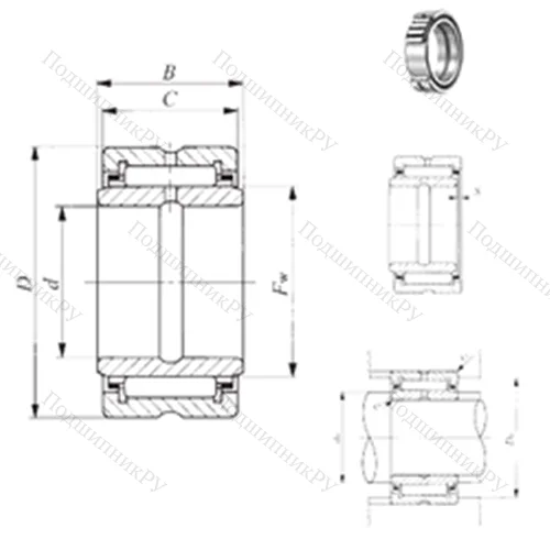 Подшипник игольчатый радиальный BRI 102216 от производителя  IKO Подшипник игольчатый радиальный BRI 102216 от производителя  IKO