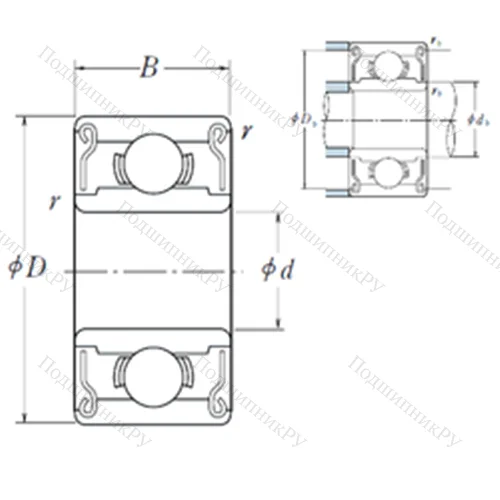 Подшипник шариковый радиальный R 188-2RS от производителя  ISO