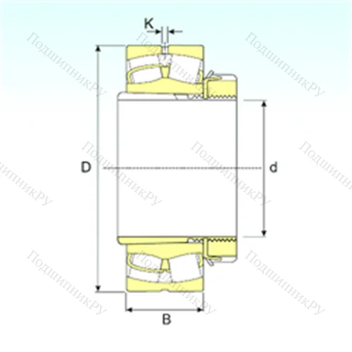 Подшипник роликовый радиальный самоцентрирующийся 21307 EKW 33+H 307 от производителя  ISB
