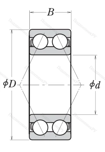 Двухрядный шариковый подшипник 3202 B 2RSRTNG C 3 от производителя  NSK