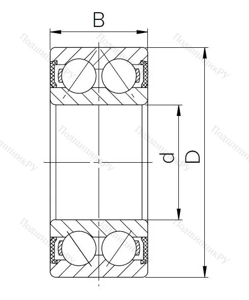 Радиально-упорный шариковый подшипник 3056214 2RS (3214 2RS) в Перми