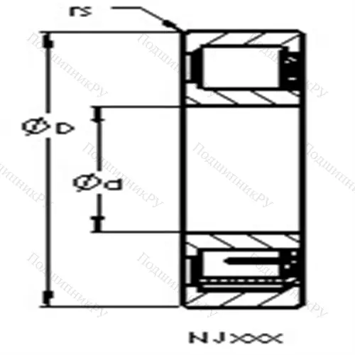Подшипники роликовые радиальные с цилиндрическими роликами NJ 2205 ETN от производителя  AST