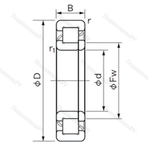 Подшипник роликовый радиальный NUP 1024