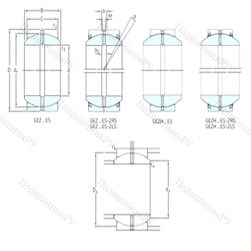 Подшипник скольжения сферический GEZH 208ES-2RS от производителя  SKF Подшипник скольжения сферический GEZH 208ES-2RS от производителя  SKF