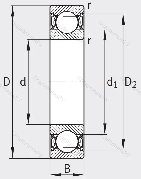 Однорядный шариковый подшипник