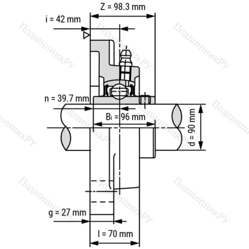 Подшипниковый узел SS-UCF 218 - Вал: 90 мм от производителя  LPZ