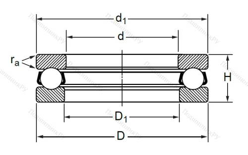 Упорный шариковый подшипник 8101 (51101) в Перми