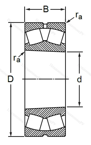 Сферический роликовый подшипник с конической посадкой на вал 113528 АМН (22228 KMBW 33) в Перми