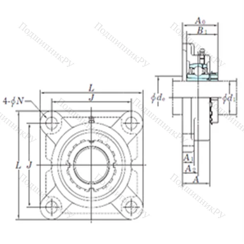 Подшипниковый узел шариковый радиальный UKFX 09