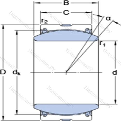 Радиальные сферические подшипники скольжения с контактными поверхностями сталь/сталь, требующие техобслуживания GE 120 TXA-2LS