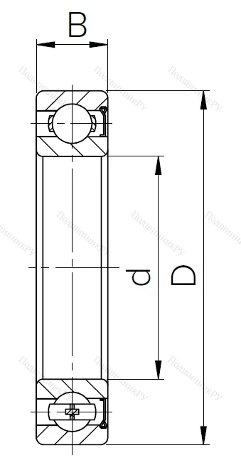 Шариковый однорядный подшипник 60107 (6007 Z) в Перми