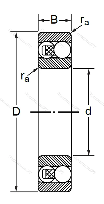 Двухрядный шариковый подшипник 1506 2RS E (2206 2RSTN) в Перми