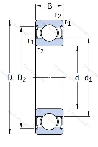 Однорядный шариковый подшипник 6209 2Z/C 3 от производителя  SKF