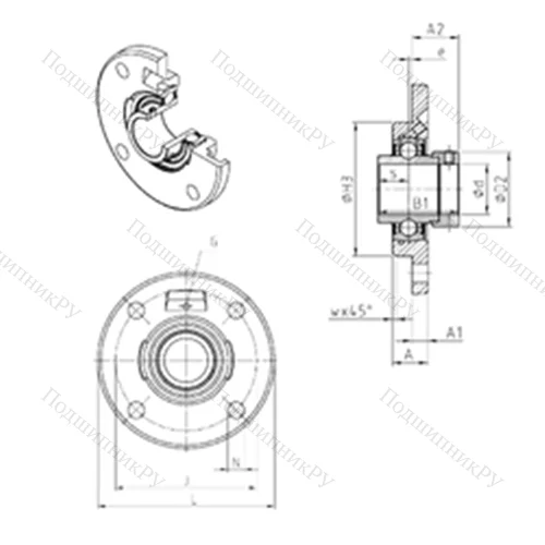 Подшипниковый узел шариковый радиальный EXFCE 211