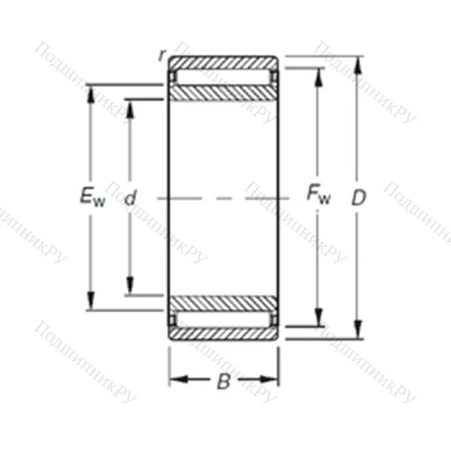 Подшипник игольчатый радиальный NAO 10X 22X 13
