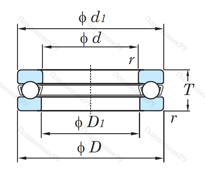 Упорный шариковый подшипник 51115
