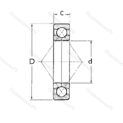 Подшипник шариковый радиально-упорный с четырёхточечным QJ 315