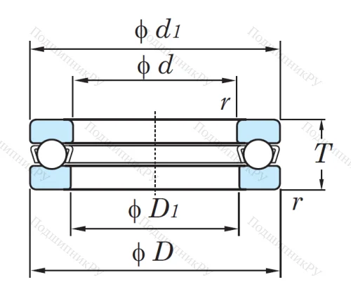 Упорный шариковый подшипник 51100 MG от производителя  KOYO