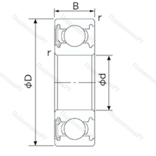 Подшипник шариковый радиальный 6200NSE