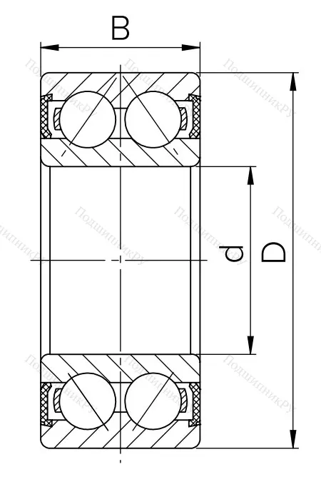 Радиально-упорный шариковый подшипник 3056207 2RS (3207 2RS) в Перми