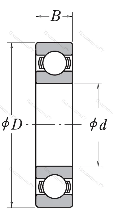Однорядный шариковый подшипник 6012 C 3