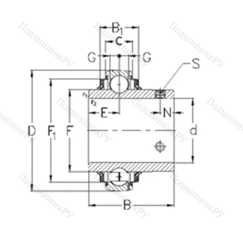 Подшипник шариковый радиальный GYE 12-KRRB