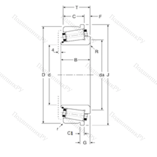 Подшипник роликовый радиально-упорный 130060/130127C от производителя  Gamet Подшипник роликовый радиально-упорный 130060/130127C от производителя  Gamet