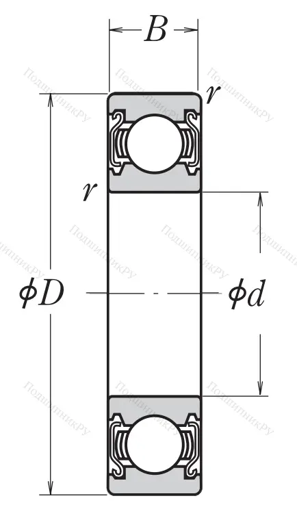 Однорядный шариковый подшипник 6316 ZZ C 3 E