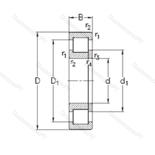Подшипник роликовый радиальный NUP 232-E-M 6