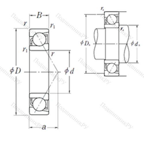 Подшипник шариковый радиально-упорный 7228 A от производителя  NSK
